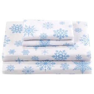 Ashley Cooper Flannel Sheet Set - Queen Size - Snowflake Print - Never Opened ❄️